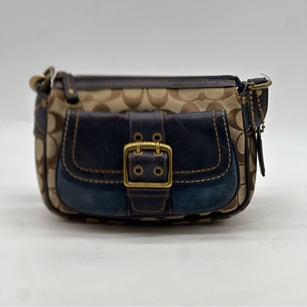 Coach Limited Edition Signature Suede and Leather Shoulder Bag. SOLD SOLD. - Picture 4 of 10